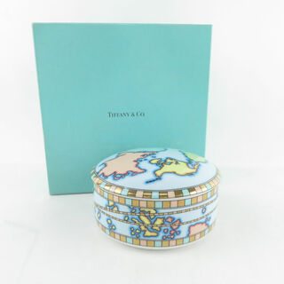 Tiffany & Co. - 美品 TIFFANY＆Co. ティファニー 世界地図 小物入れ 金彩 ゴールド SY8728H 