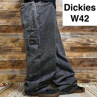 Dickies - ディッキーズw42黒ブラックデニムペインターパンツ古着ジーンズジーパン灰色グレー