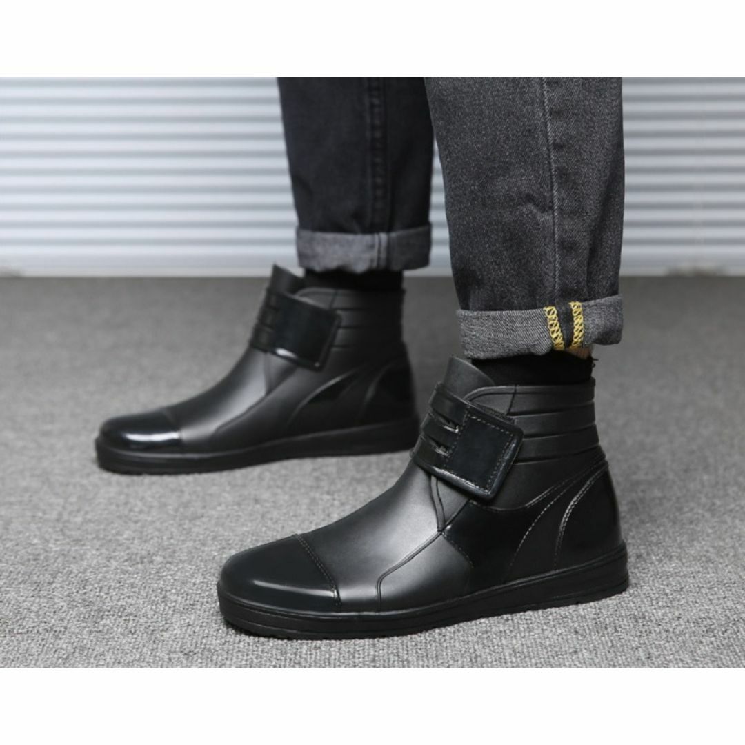 メンズ 長靴 レインシューズ ショート ブーツ 26cm 防水 防滑 軽量 メンズの靴/シューズ(長靴/レインシューズ)の商品写真