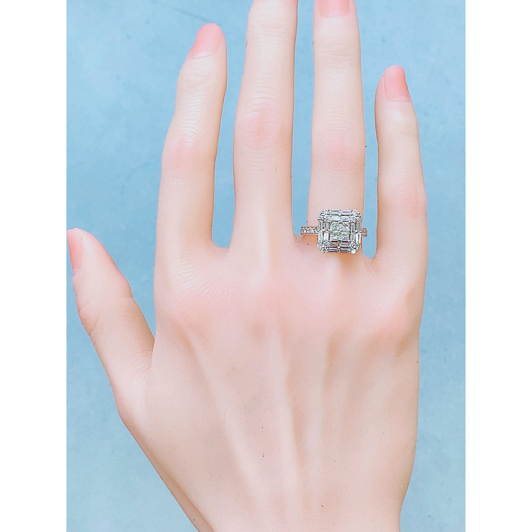★1.5〜2ct★✨プリンセスカットダイヤモンドミステリープラチナリング 指輪 レディースのアクセサリー(リング(指輪))の商品写真