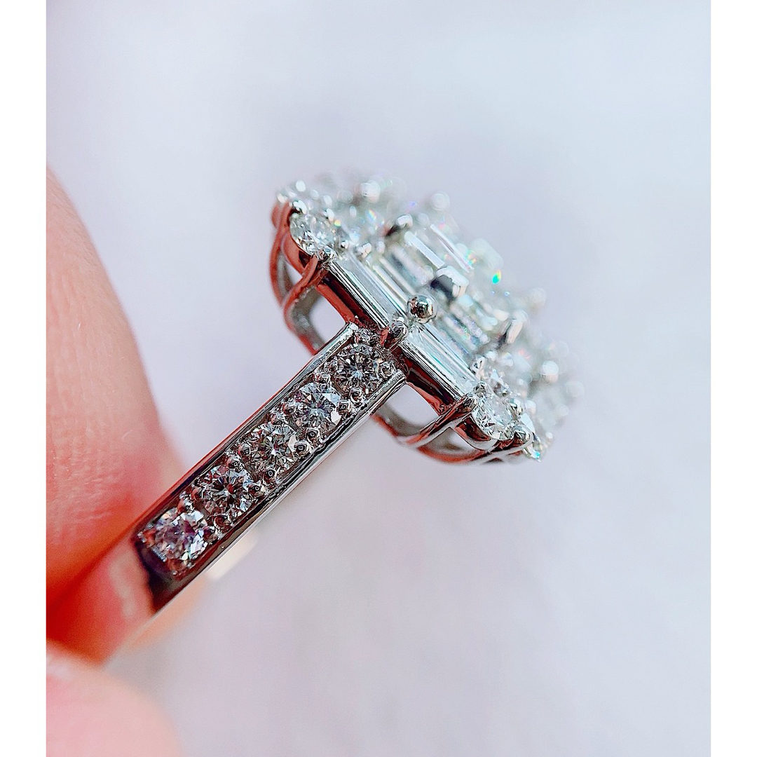 ★1.5〜2ct★✨プリンセスカットダイヤモンドミステリープラチナリング 指輪 レディースのアクセサリー(リング(指輪))の商品写真