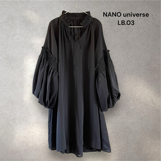 nano・universe - ナノユニバース /シャーリングボリュームチュニック 黒