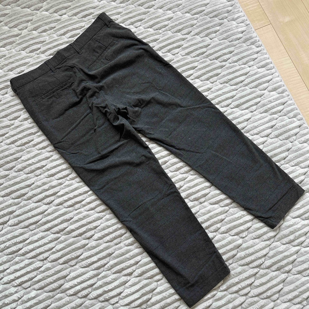 メンズ パンツ フォーマル系 きれいめ チェック柄 濃いめのグレー メンズのパンツ(その他)の商品写真