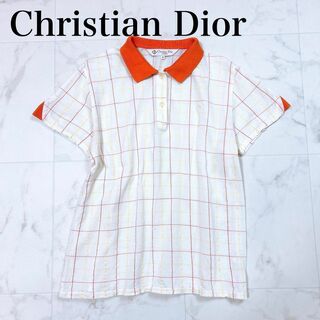 クリスチャンディオール(Christian Dior)の◇Christian Dior ポロシャツ コットン チェック 半袖 M(ポロシャツ)