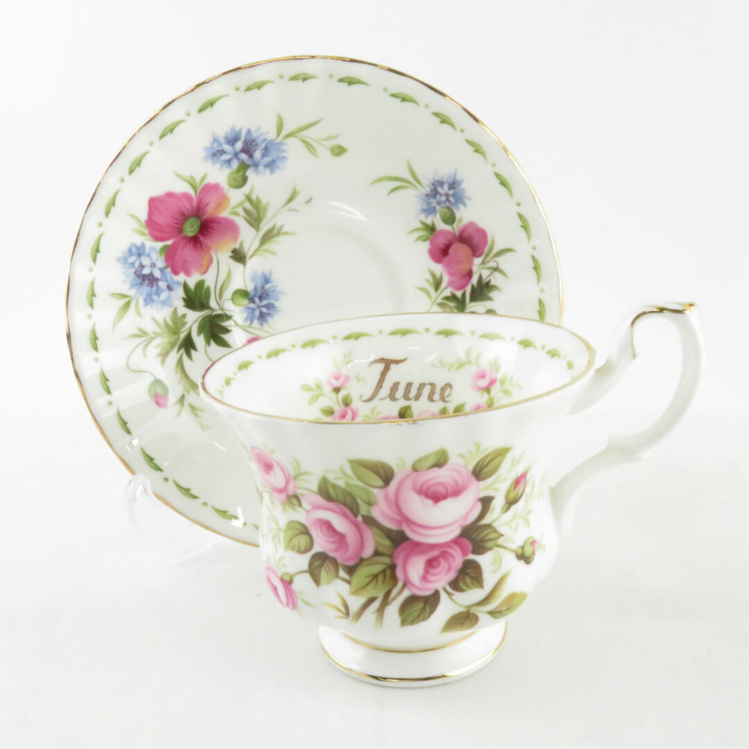 ROYAL ALBERT(ロイヤルアルバート)のROYAL ALBERT ロイヤルアルバート フラワーオブザマンス June 6月 ティーカップ＆ソーサー バラ 花 紅茶 英国 SY8808K  インテリア/住まい/日用品のキッチン/食器(グラス/カップ)の商品写真