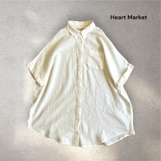 Heart Market - Hart Market コットンリネンシャツ ゆったり 半袖 生成り 夏 涼しい