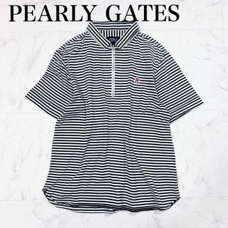 パーリーゲイツ(PEARLY GATES)の◇PEARLY GATES ボーダーポロシャツ ハーフジップ(ポロシャツ)