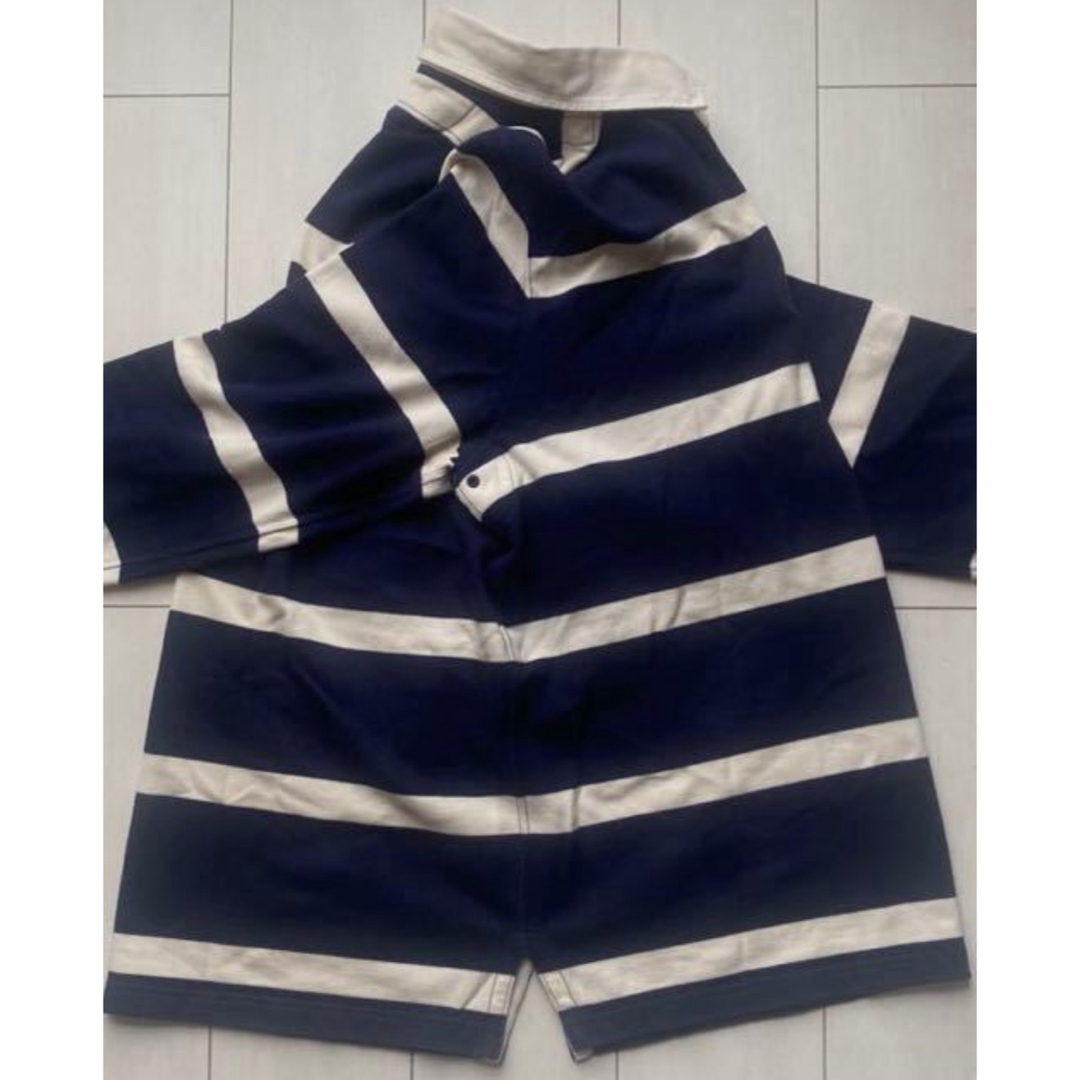 POLO RALPH LAUREN(ポロラルフローレン)の美品 POLO ラルフローレン ボーダー ラガーシャツ navy 常田大希 XL メンズのトップス(ジャージ)の商品写真