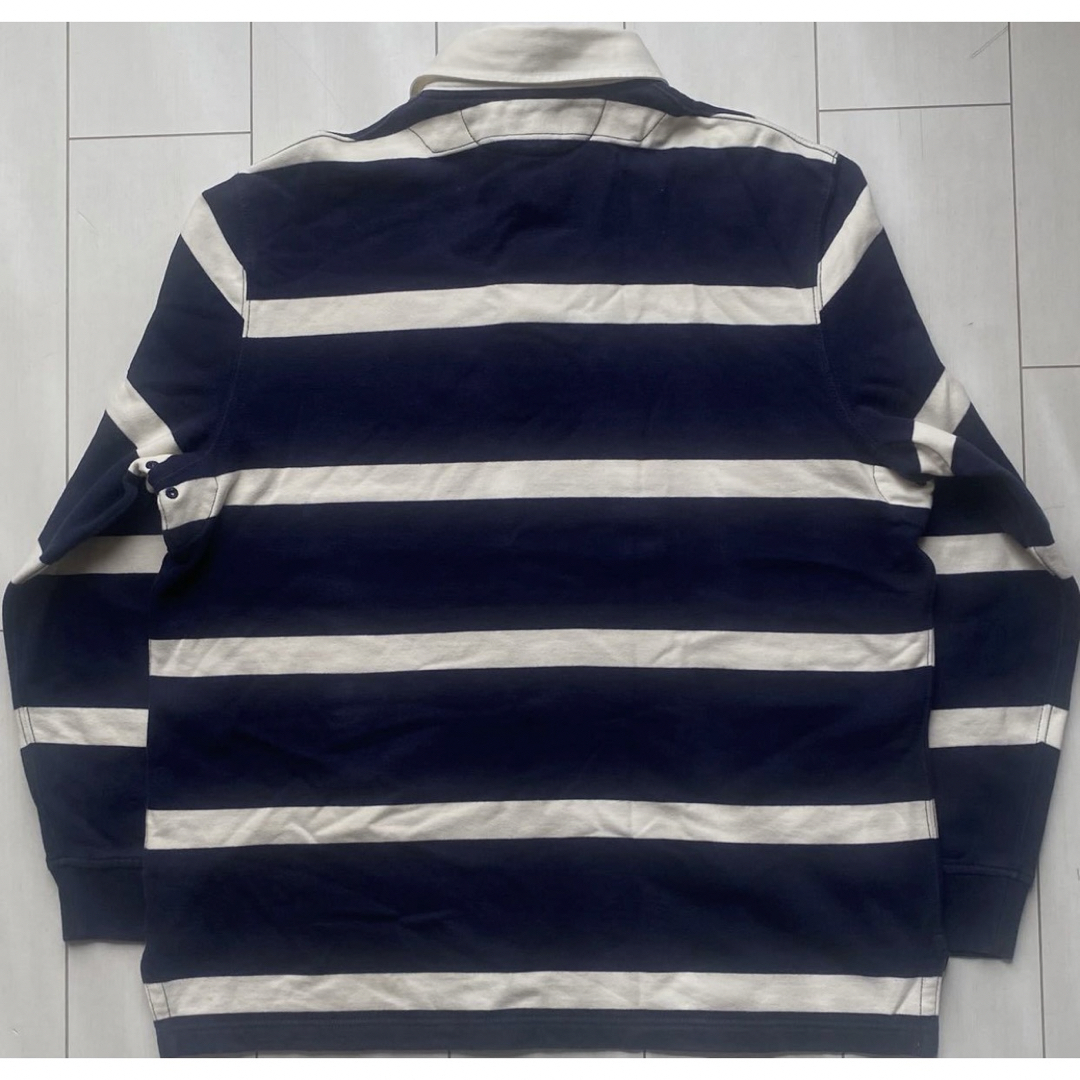 POLO RALPH LAUREN(ポロラルフローレン)の美品 POLO ラルフローレン ボーダー ラガーシャツ navy 常田大希 XL メンズのトップス(ジャージ)の商品写真