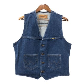 Wrangler - Wrangler ラングラー デニム ウエスタン ベスト アメカジ ブルー (メンズ L相当) 中古 古着 Q6979