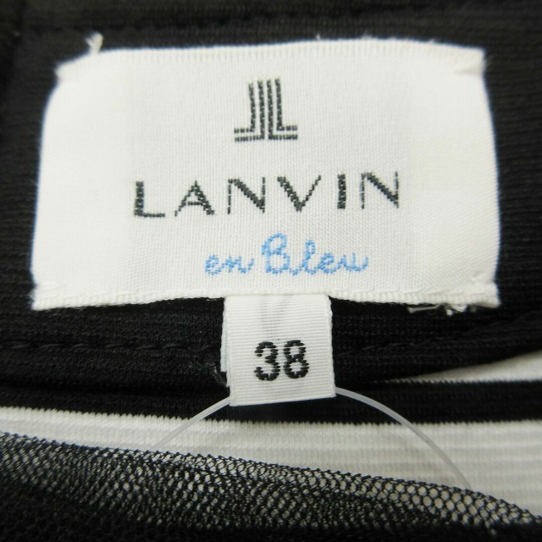 LANVIN en Bleu(ランバンオンブルー)のランバンオンブルー チュールリボン ボーダー ノースリーブ ブラウス レディースのトップス(シャツ/ブラウス(半袖/袖なし))の商品写真