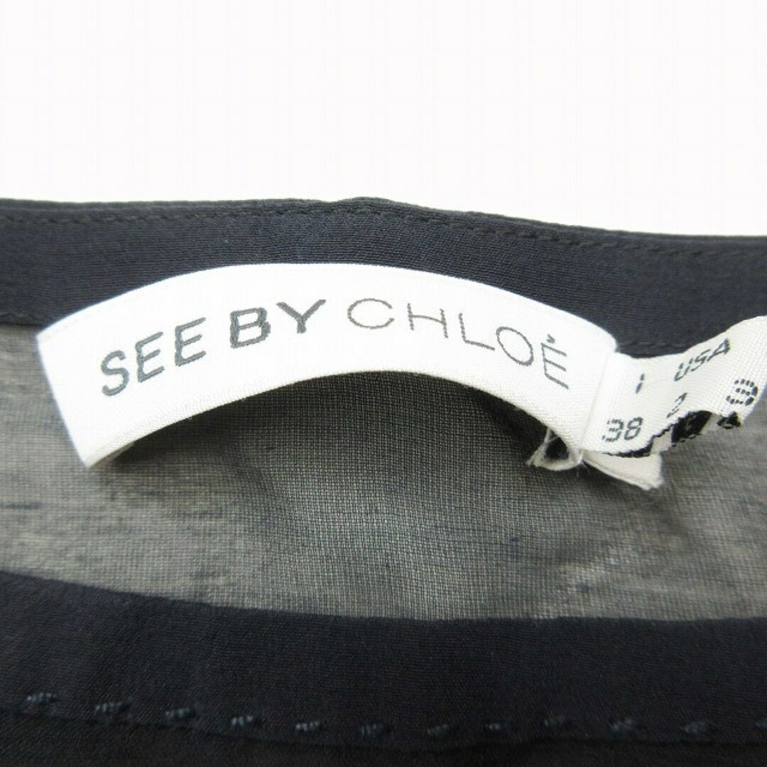 SEE BY CHLOE(シーバイクロエ)の美品 シーバイクロエ SEE BY CHLOE シフォン シアー ブラウス 長袖 レディースのトップス(シャツ/ブラウス(長袖/七分))の商品写真