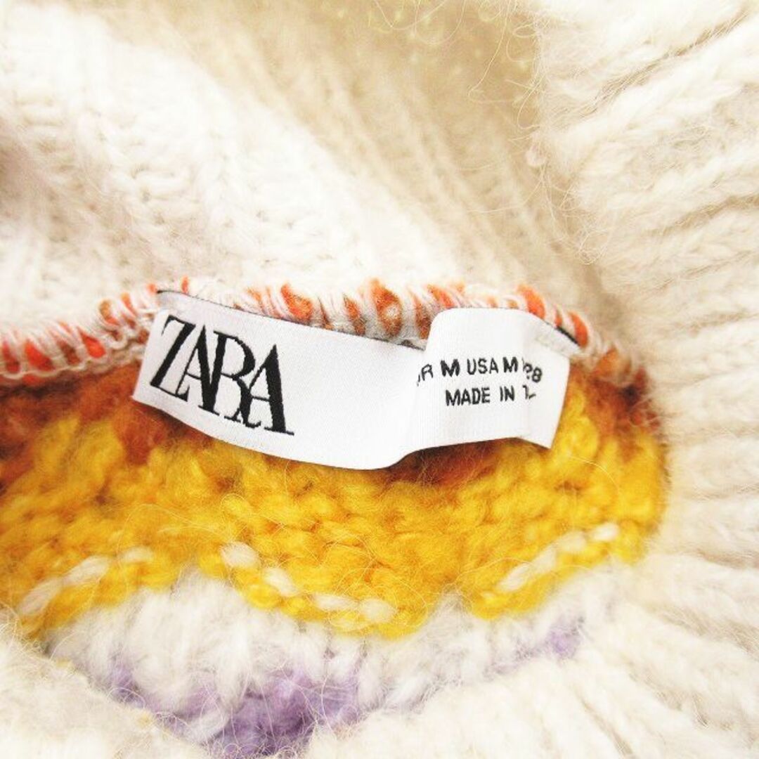 ZARA(ザラ)のザラ ZARA 総柄 カラフル ハイネック ニット セーター 長袖 M マルチ レディースのトップス(ニット/セーター)の商品写真