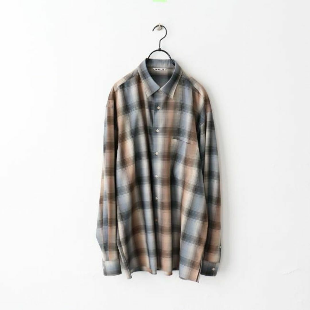 AURALEE(オーラリー)の20AW AURALEE SUPERLIGHT WOOL CHECKSHIRTS メンズのトップス(シャツ)の商品写真