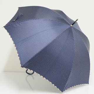 アクアスキュータム(AQUA SCUTUM)の傘 Aquascutum アクアスキュータム USED美品 ドット ネイビー チェック グラスファイバーフレーム 60cm S0747(傘)