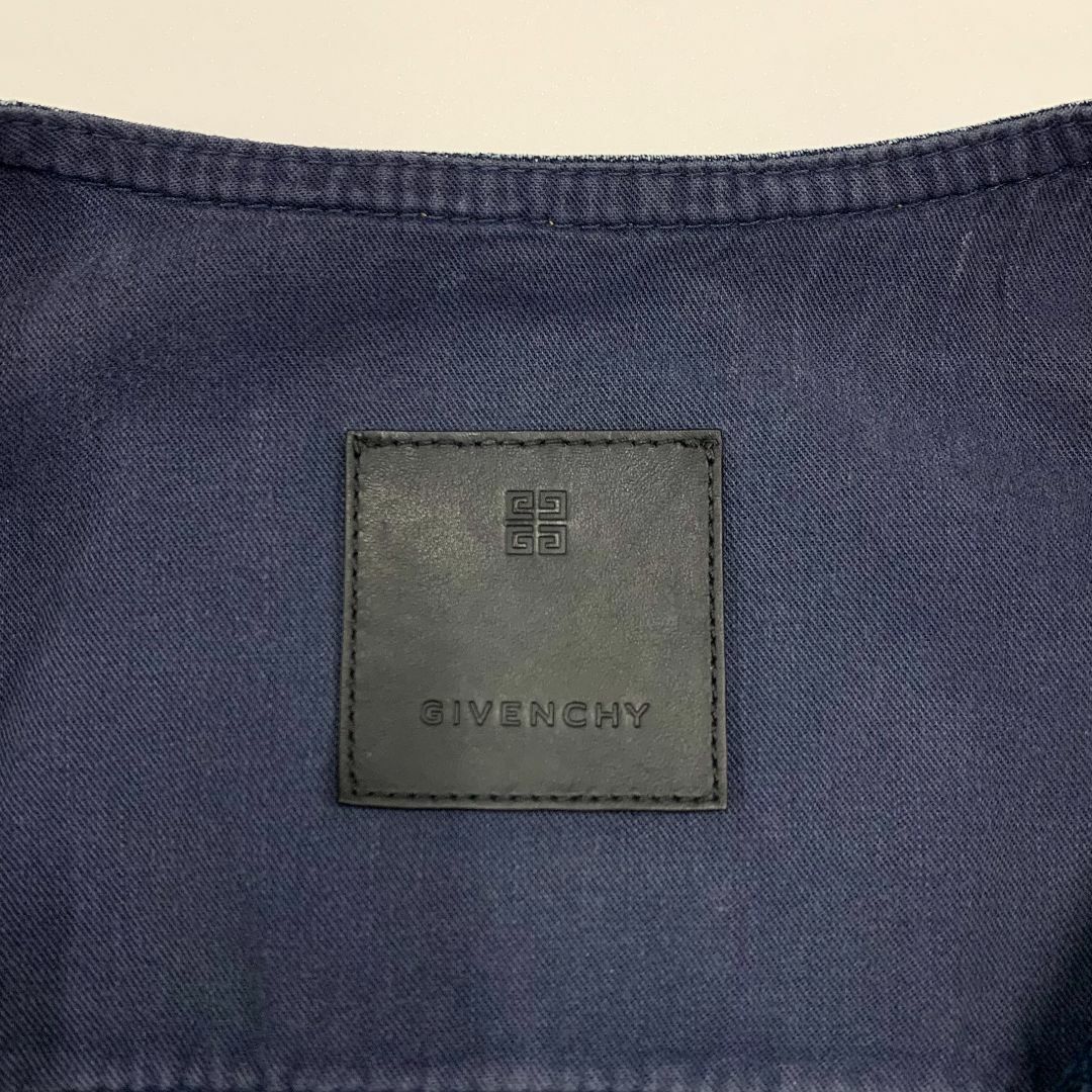 GIVENCHY(ジバンシィ)の9712 ジバンシィ ロゴ コットン デニム ワンピース ノースリーブ ブルー レディースのワンピース(ミニワンピース)の商品写真