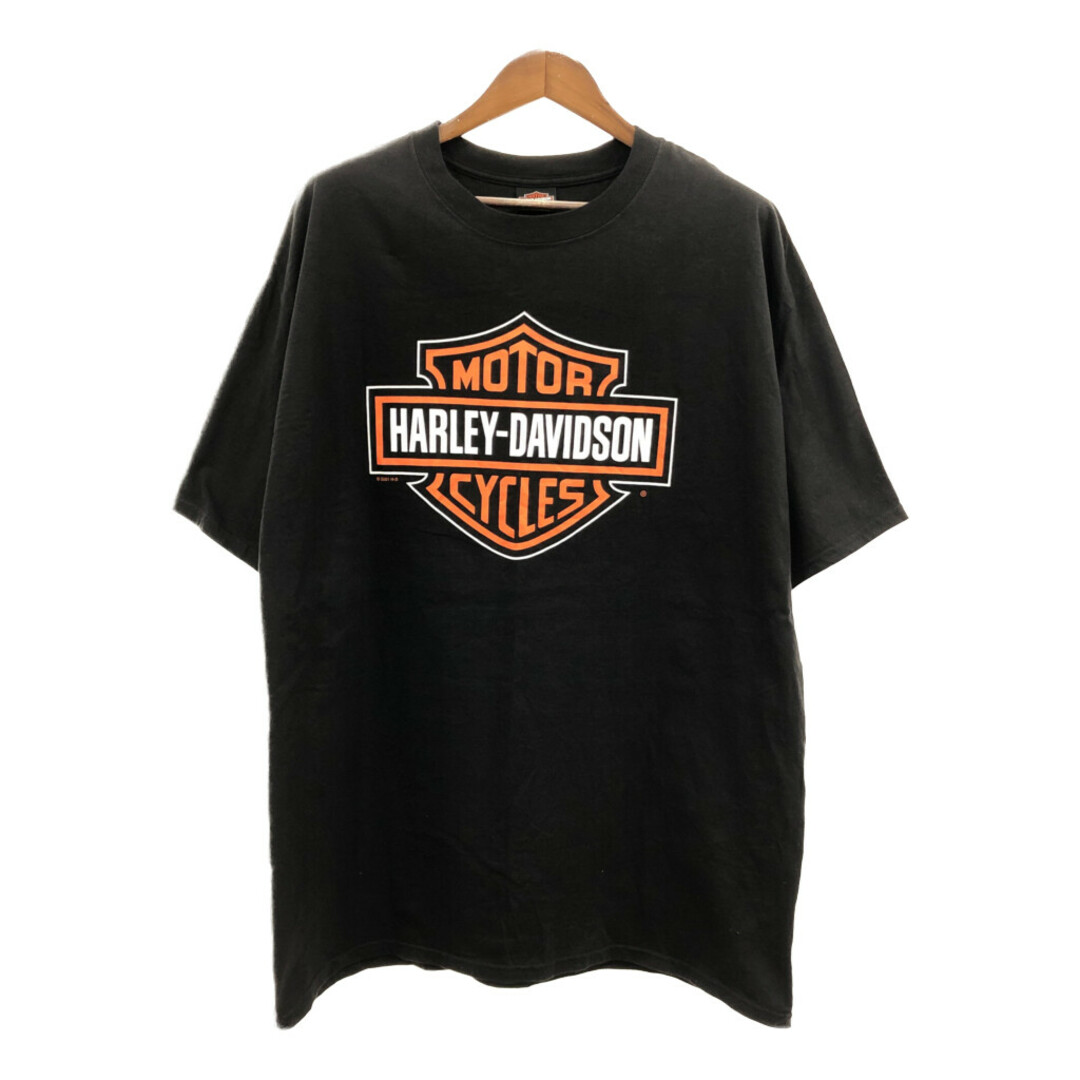 Harley Davidson(ハーレーダビッドソン)のHARLEY DAVIDSON ハーレーダビッドソン 半袖Ｔシャツ 大きいサイズ ロゴ ブラック (メンズ 2XL) 中古 古着 Q6987 メンズのトップス(Tシャツ/カットソー(半袖/袖なし))の商品写真