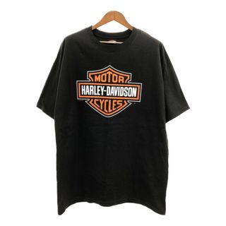 ハーレーダビッドソン(Harley Davidson)のHARLEY DAVIDSON ハーレーダビッドソン 半袖Ｔシャツ 大きいサイズ ロゴ ブラック (メンズ 2XL) 中古 古着 Q6987(Tシャツ/カットソー(半袖/袖なし))