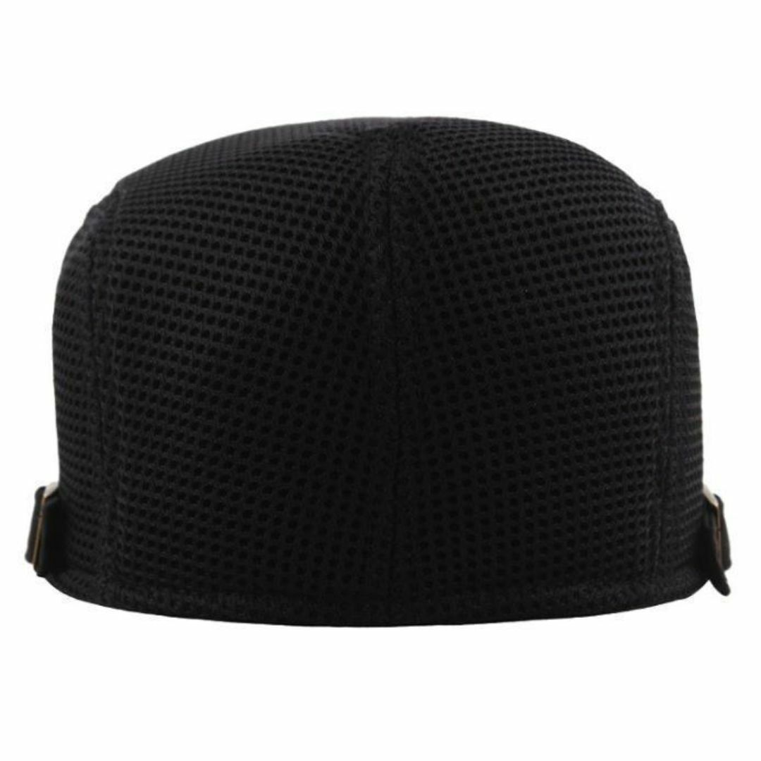 メンズメッシュハンチング帽子（ブラック）春夏秋シンプル無地キャップハット メンズの帽子(ハンチング/ベレー帽)の商品写真