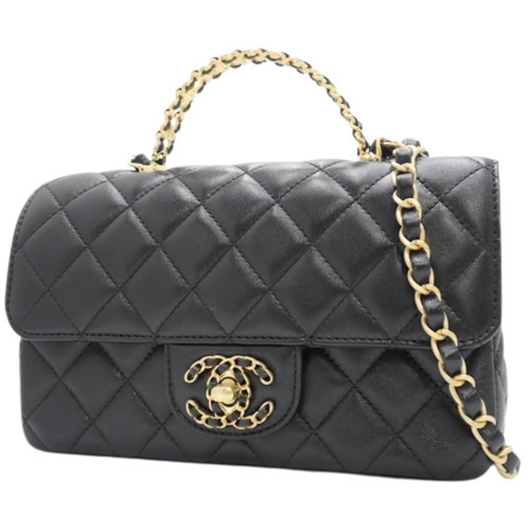 CHANEL(シャネル)のCHANEL(シャネル) マトラッセ ココマーク チェーンショルダーバッグ ショルダーバッグ 2WAY ハンドバッグ トップハンドル ラムスキン ブラック黒 ゴールド金具 レディース 40803001622【中古】【アラモード】 レディースのバッグ(ショルダーバッグ)の商品写真