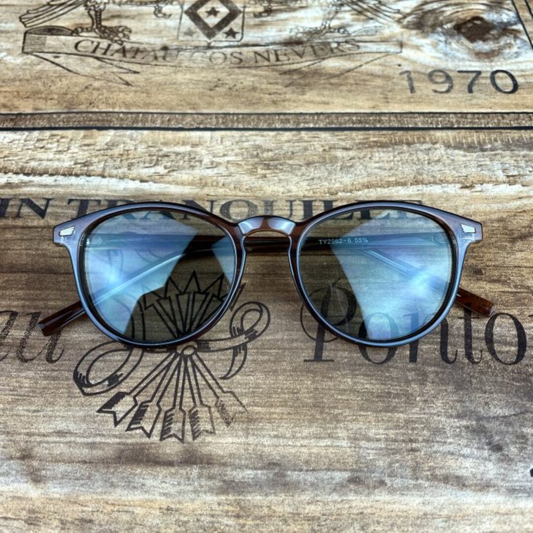 バイカーシェード ボストン ウエリントン 眼鏡 サングラス ライトグリーン メンズのファッション小物(サングラス/メガネ)の商品写真