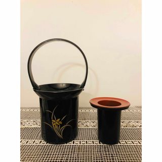 美品！花器 花入れ 花生 茶道具 華道具 漆塗り 漆芸 漆器(漆芸)