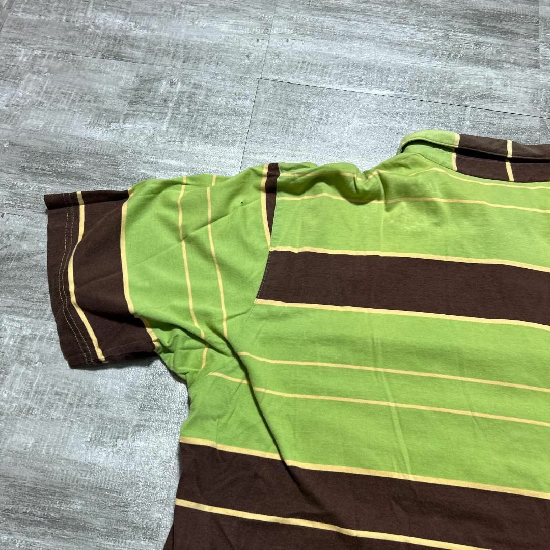 patagonia(パタゴニア)のPatagonia パタゴニア ボーダー コットン ポロシャツ 半袖 緑 M メンズのトップス(ポロシャツ)の商品写真