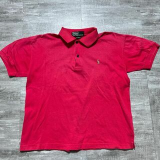 レアカラー ポロバイラルフローレン ショッキングピンク 刺繡ロゴ ポロシャツ(ポロシャツ)