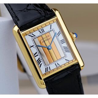 カルティエ(Cartier)の美品 カルティエ マスト タンク スリーカラーゴールド ストライプ LM(腕時計(アナログ))