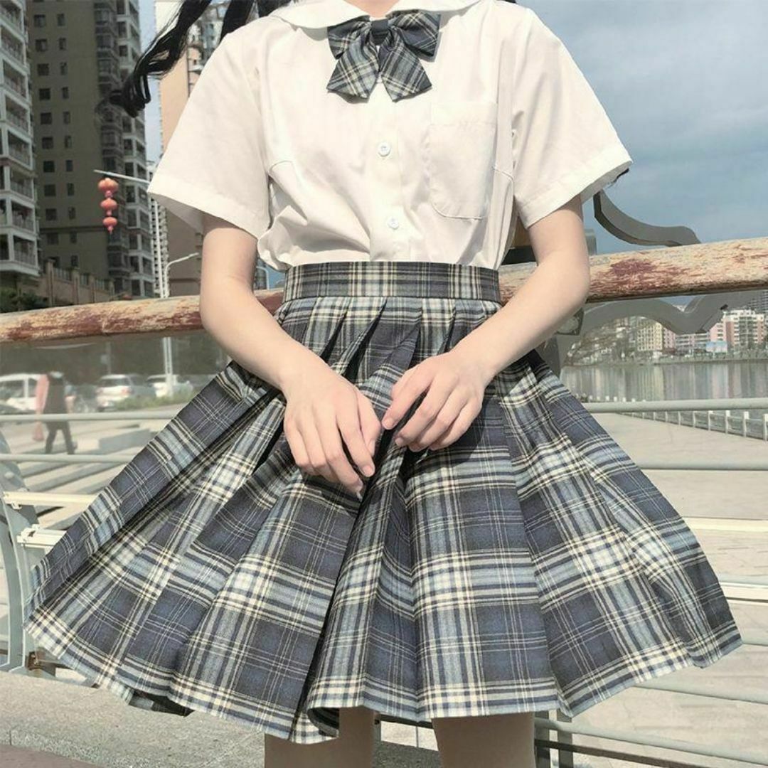 制服女子高生 M 高校 学生 スカート リボン 韓国 コスプレ セット 黒 JK レディースのレディース その他(その他)の商品写真