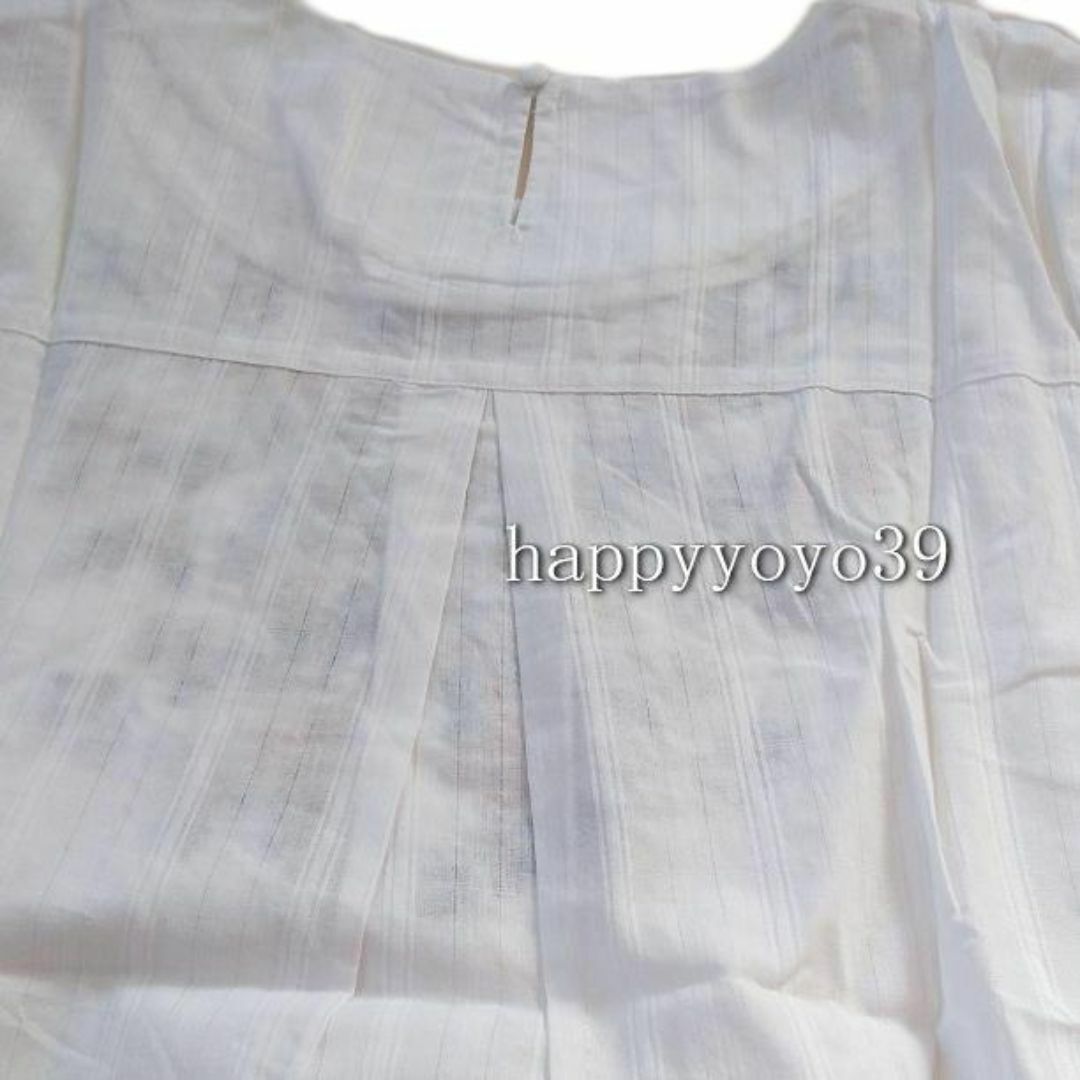Belluna(ベルーナ)のラスト新品激安３Ｌ白チロル刺繍 綿ブラウス チュニック 大きいサイズ ミセス レディースのトップス(シャツ/ブラウス(半袖/袖なし))の商品写真