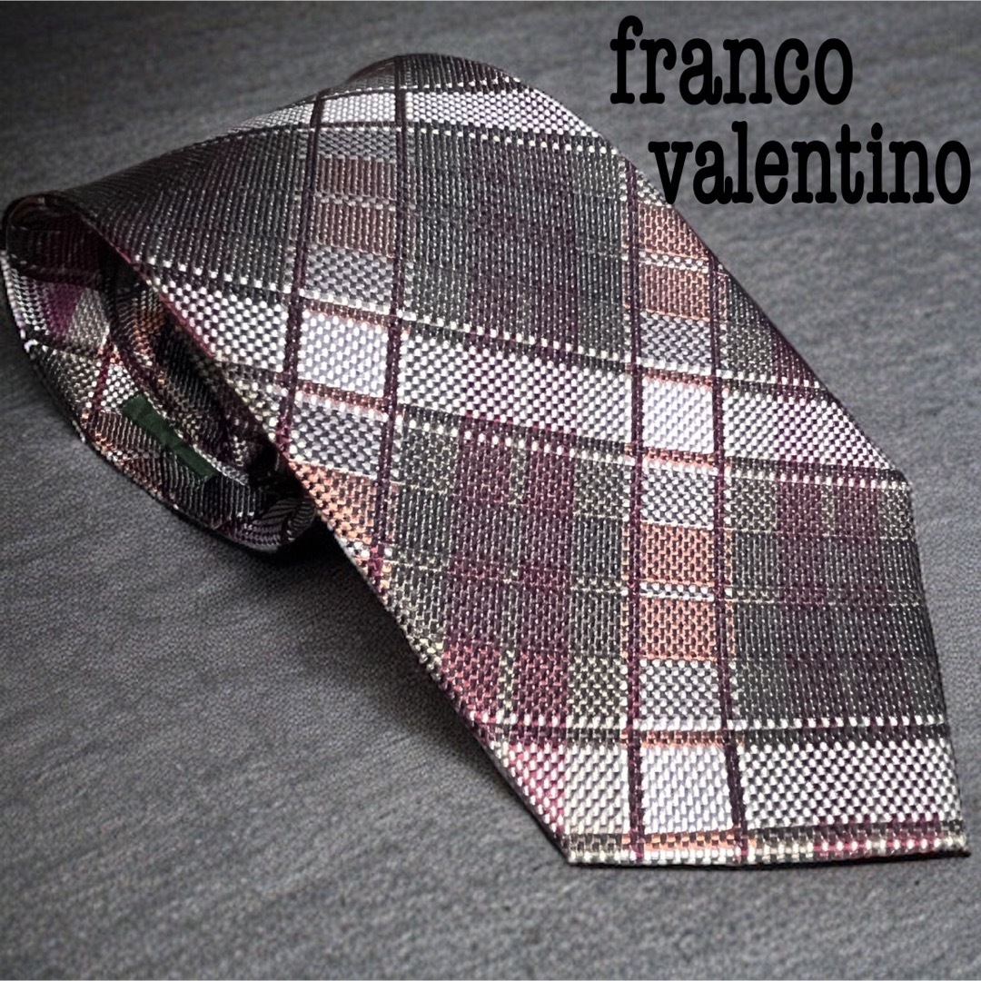 franco valentino フランコバレンチノ　チェック柄　シルク100% メンズのファッション小物(ネクタイ)の商品写真