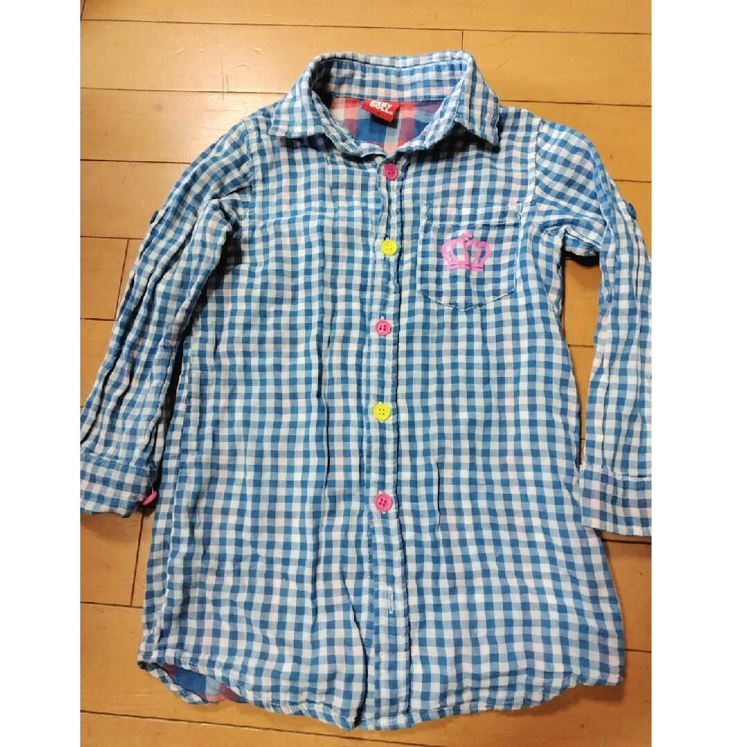 BABYDOLL(ベビードール)の110サイズ　ベビードール　チェックシャツ　ブルー キッズ/ベビー/マタニティのキッズ服男の子用(90cm~)(ブラウス)の商品写真