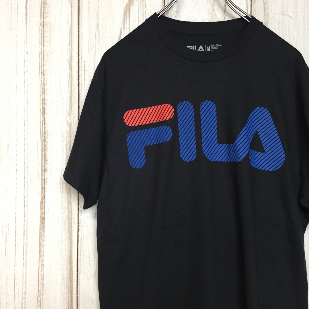 FILA(フィラ)の【フィラ 半袖ビッグロゴTシャツ】M 黒 FILA 古着 メンズのトップス(Tシャツ/カットソー(半袖/袖なし))の商品写真