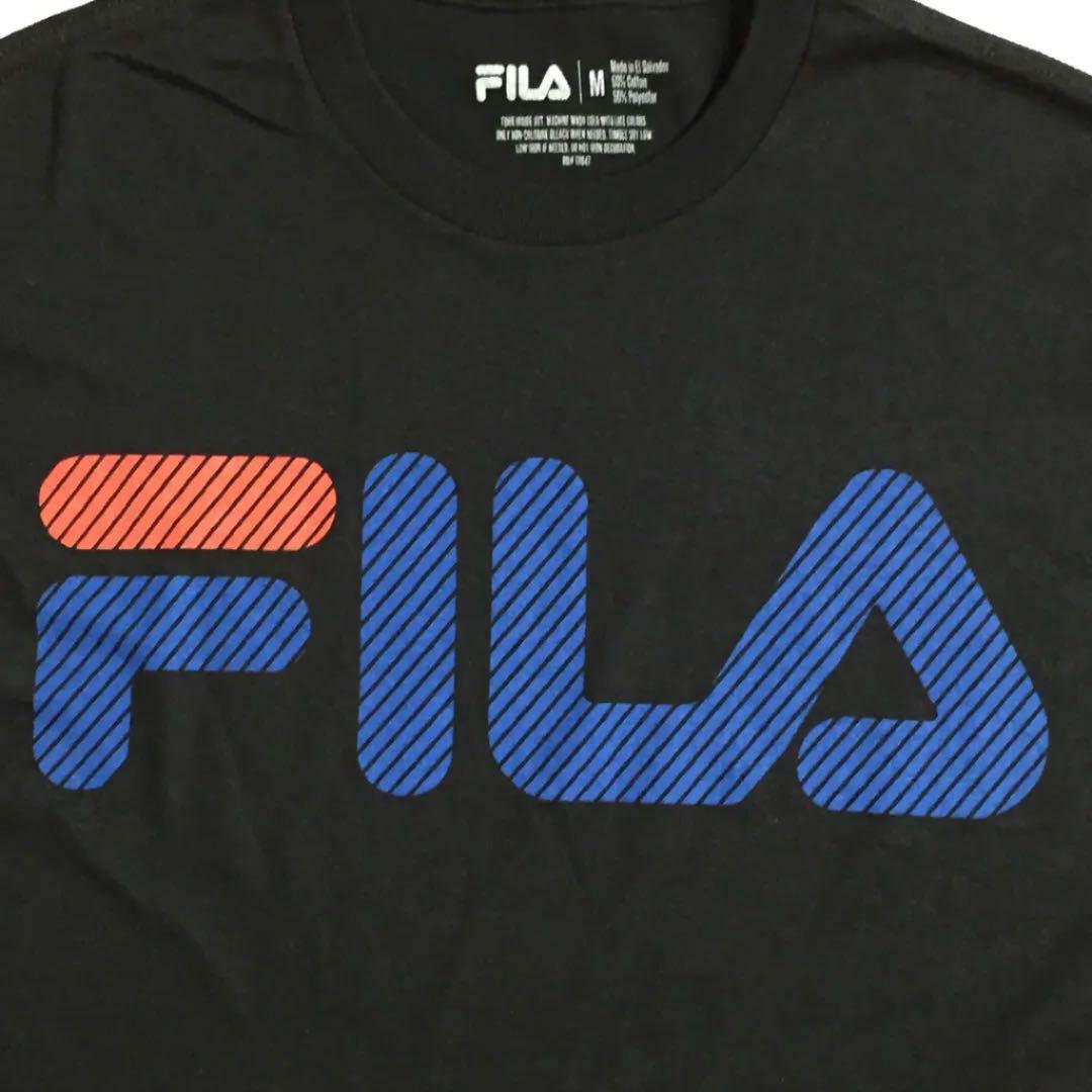 FILA(フィラ)の【フィラ 半袖ビッグロゴTシャツ】M 黒 FILA 古着 メンズのトップス(Tシャツ/カットソー(半袖/袖なし))の商品写真