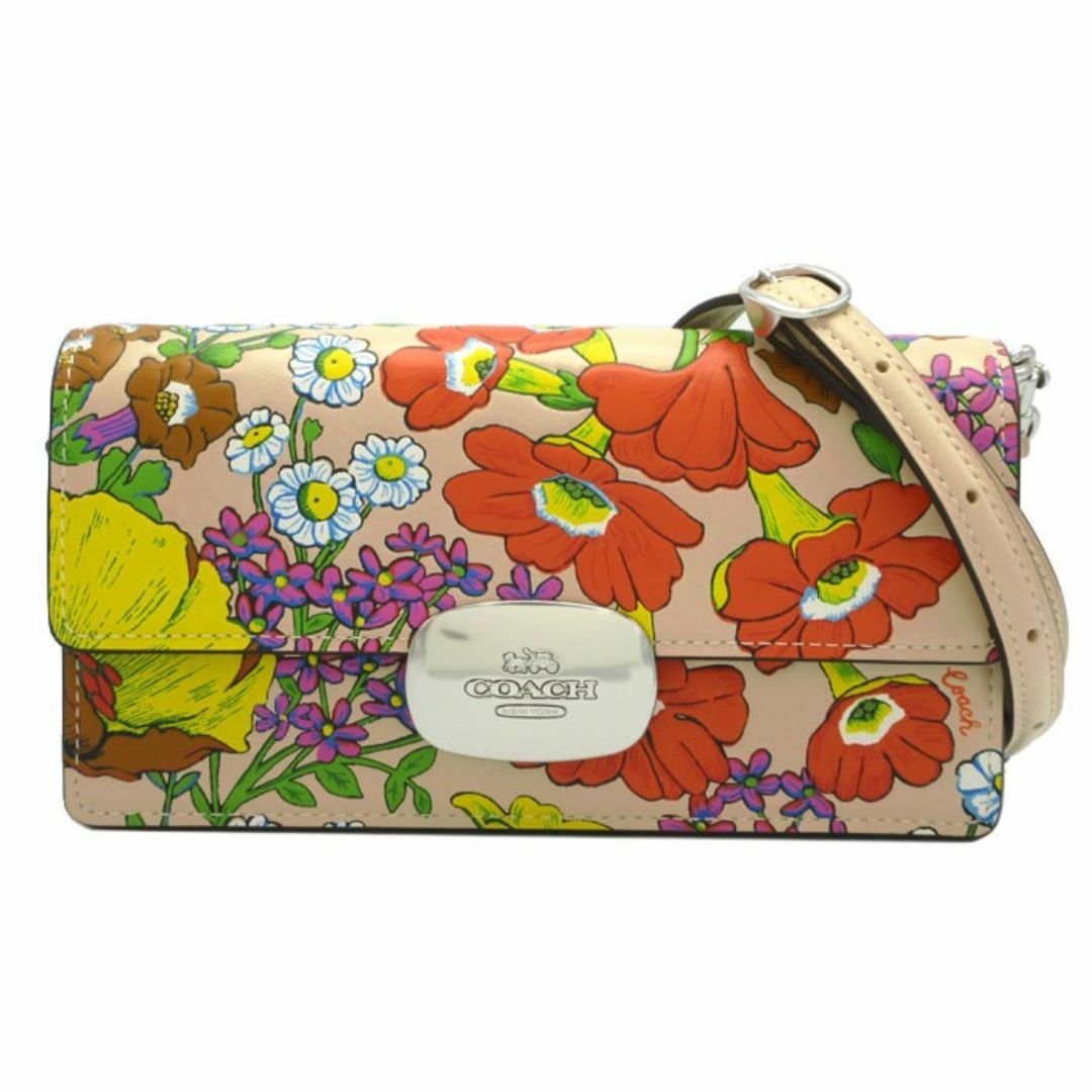 COACH(コーチ)の【新品】コーチ バッグ ショルダー COACH 花柄 フラワー フローラル プリント エライザ スモール フラップ クロスボディ ミニ バッグ CR183 SV/IO(ベージュ系×マルチカラー) アウトレット レディース SMALL FLAP CROSSBODY FLORAL PRINT レディースのバッグ(ショルダーバッグ)の商品写真