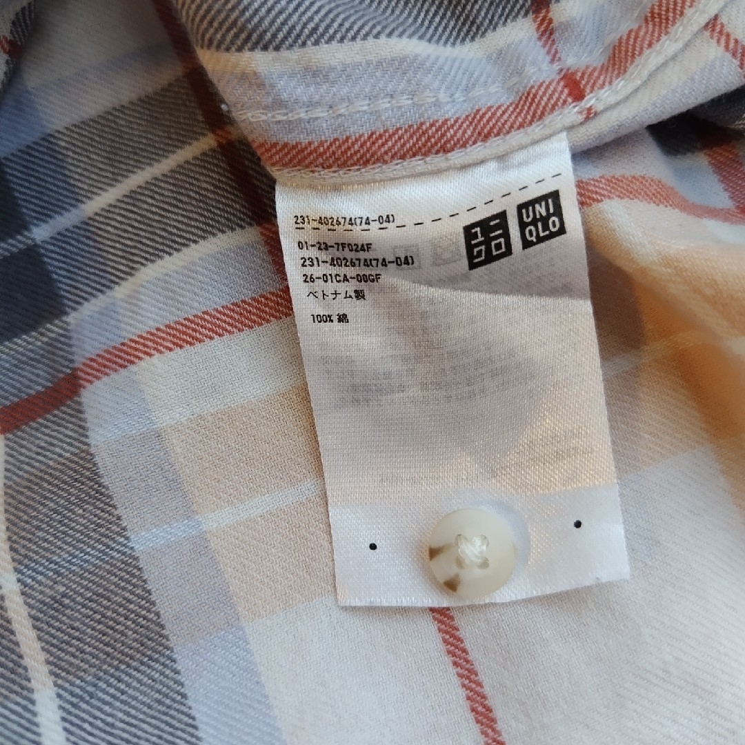 UNIQLO(ユニクロ)のユニクロ　チェックシャツ　レディース　綿　コットン　М レディースのトップス(シャツ/ブラウス(長袖/七分))の商品写真