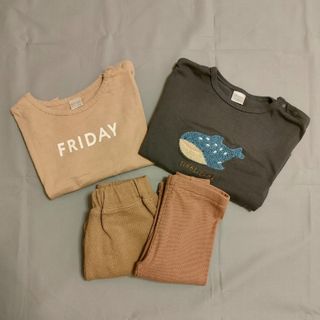 フタフタ(futafuta)のテータテート　フタフタ　美品Tシャツ＆パンツ４点セット80-90サイズ(Tシャツ/カットソー)