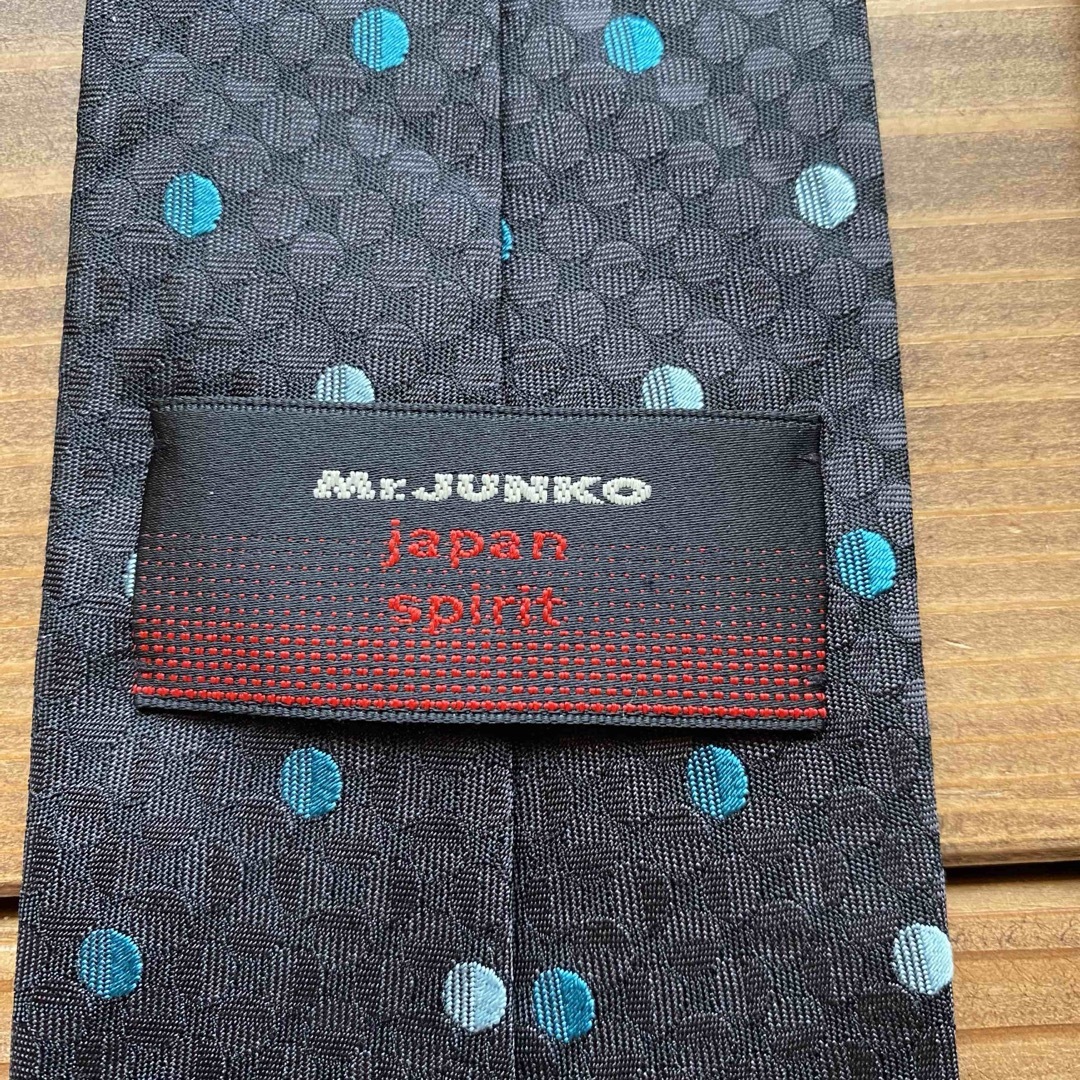 Mr.Junko(ミスタージュンコ)のネクタイ BLドット柄/BK シルク100％ 日本製 JUNKO 古着 16 メンズのファッション小物(ネクタイ)の商品写真