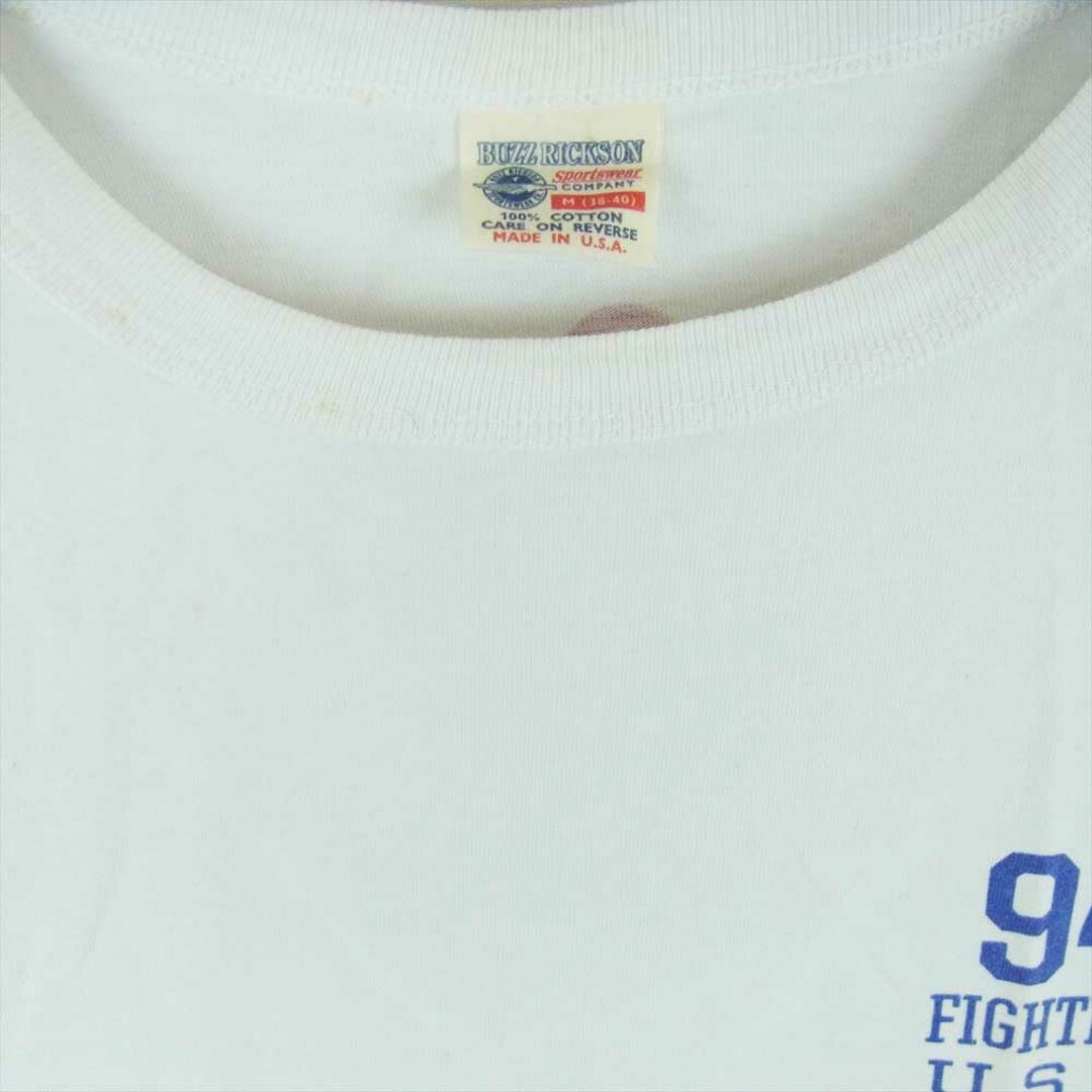 Buzz Rickson's(バズリクソンズ)のBuzz Rickson's バズリクソンズ 94th FIGHTER SQ プリント 半袖 Tシャツ ホワイト系 M【中古】 メンズのトップス(Tシャツ/カットソー(半袖/袖なし))の商品写真