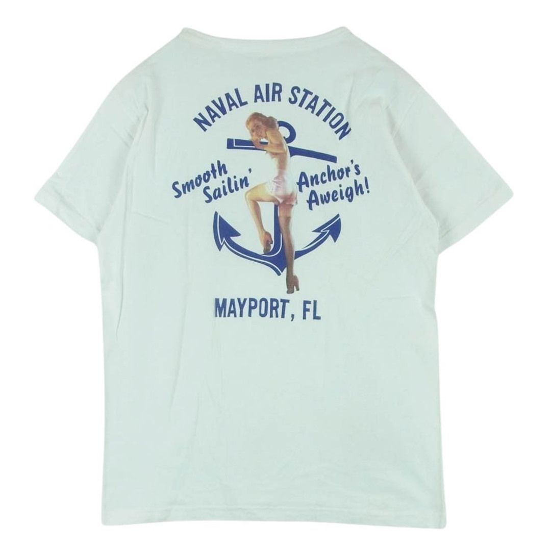 Buzz Rickson's(バズリクソンズ)のBuzz Rickson's バズリクソンズ U.S.NAVY NAVAL AIR STATION バックプリント 半袖 Tシャツ ホワイト系 M【中古】 メンズのトップス(Tシャツ/カットソー(半袖/袖なし))の商品写真