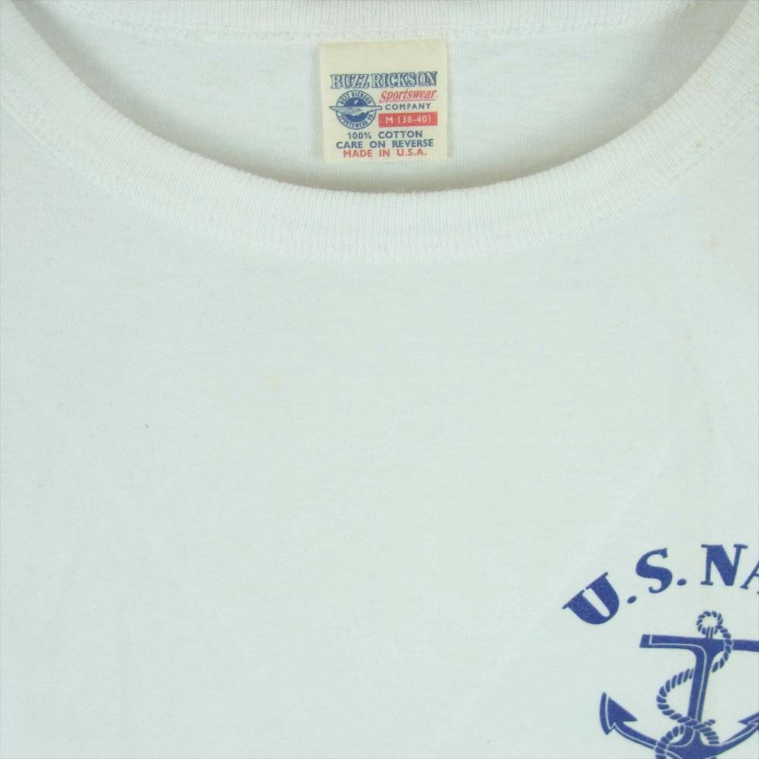 Buzz Rickson's(バズリクソンズ)のBuzz Rickson's バズリクソンズ U.S.NAVY NAVAL AIR STATION バックプリント 半袖 Tシャツ ホワイト系 M【中古】 メンズのトップス(Tシャツ/カットソー(半袖/袖なし))の商品写真