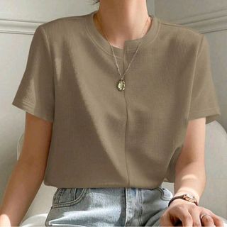 シーイン(SHEIN)のSHEIN★ニットTシャツ Sサイズ(Tシャツ(半袖/袖なし))