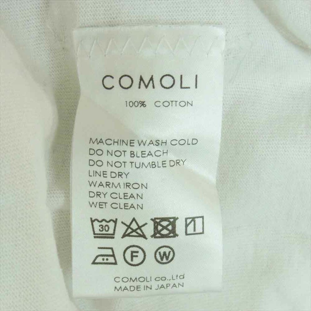 COMOLI(コモリ)のCOMOLI コモリ 22SS V01-05008 空紡天竺 クルーネック 半袖 Tシャツ コットン 日本製 ホワイト系 3【中古】 メンズのトップス(Tシャツ/カットソー(半袖/袖なし))の商品写真