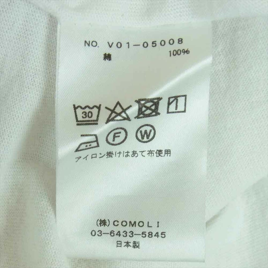 COMOLI(コモリ)のCOMOLI コモリ 22SS V01-05008 空紡天竺 クルーネック 半袖 Tシャツ コットン 日本製 ホワイト系 3【中古】 メンズのトップス(Tシャツ/カットソー(半袖/袖なし))の商品写真