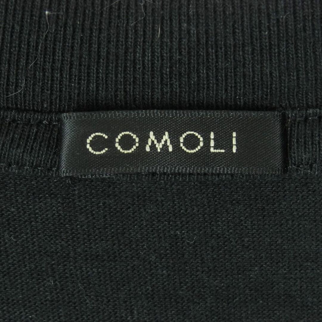 COMOLI(コモリ)のCOMOLI コモリ 22SS V01-05008 空紡天竺 クルーネック 半袖 Tシャツ コットン 日本製 ブラック系 3【中古】 メンズのトップス(Tシャツ/カットソー(半袖/袖なし))の商品写真