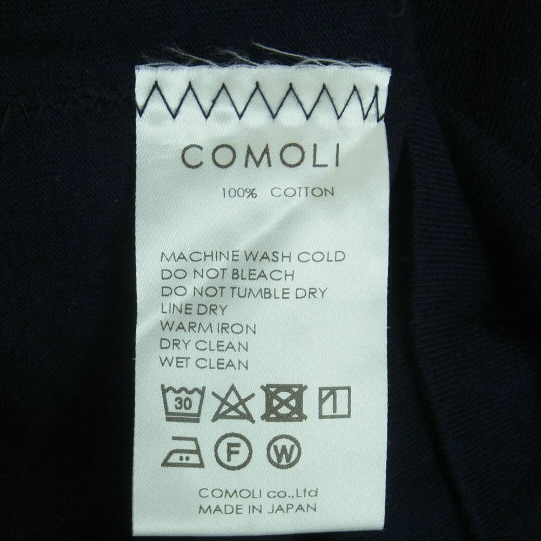 COMOLI(コモリ)のCOMOLI コモリ 23SS X01-05008 空紡天竺 長袖 Tシャツ ロングスリーブ ロンT ダークネイビー系 3【中古】 メンズのトップス(Tシャツ/カットソー(七分/長袖))の商品写真