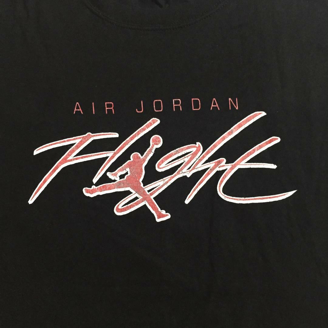 Jordan Brand（NIKE）(ジョーダン)の【エアジョーダン 半袖プリントTシャツ】ナイキ ロゴプリント XL 黒 古着 メンズのトップス(Tシャツ/カットソー(半袖/袖なし))の商品写真