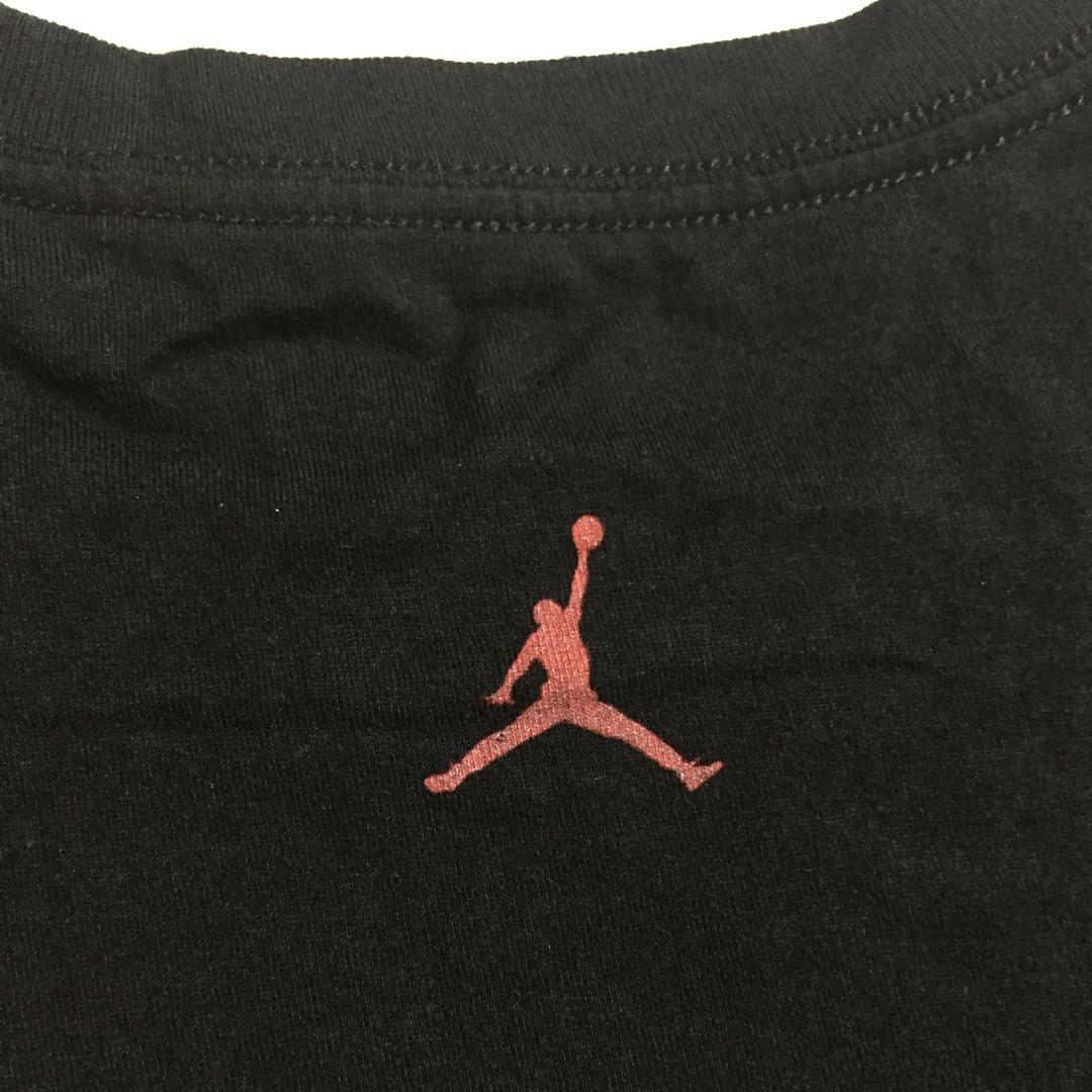 Jordan Brand（NIKE）(ジョーダン)の【エアジョーダン 半袖プリントTシャツ】ナイキ ロゴプリント XL 黒 古着 メンズのトップス(Tシャツ/カットソー(半袖/袖なし))の商品写真