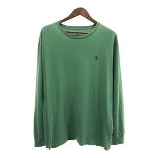 ポロラルフローレン(POLO RALPH LAUREN)のPolo by Ralph Lauren ポロ ラルフローレン 長袖Ｔシャツ ワンポイント グリーン (メンズ XL) 中古 古着 Q7006(Tシャツ/カットソー(七分/長袖))